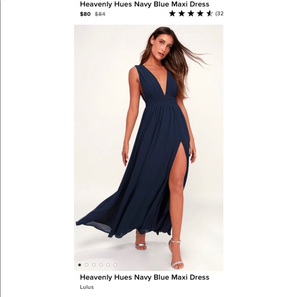 Lulus Heavenly Hues Navy Dress NWT